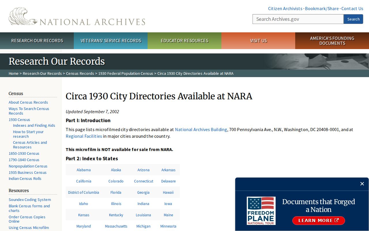 Newport Beach city directory National Archives city directory holdings