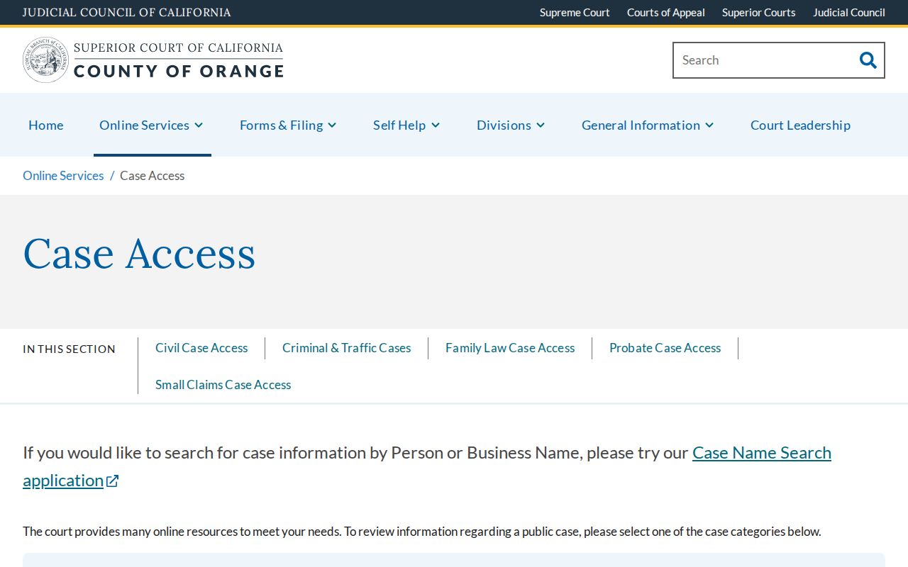 Newport Beach residents directory Orange County court case access