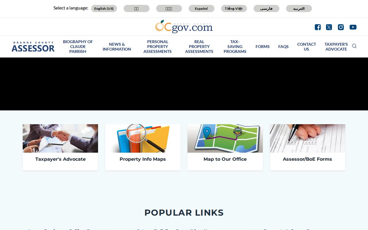 Newport Beach street directory Orange County Assessor property information